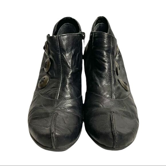 RIEKER Black Leather Ankle Boots With Heel And Button Detail 38 - Picture 4 of 12